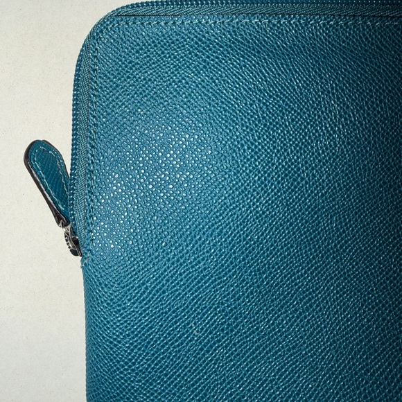 Coach Storypatch Pouch Zip Case Attachment Blue/green Leather - Picture 5 of 13